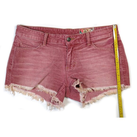 Siwy Alia Corduroy Shorts , You'll Beige Mine, 28, Distressed Red - Picture 6 of 7